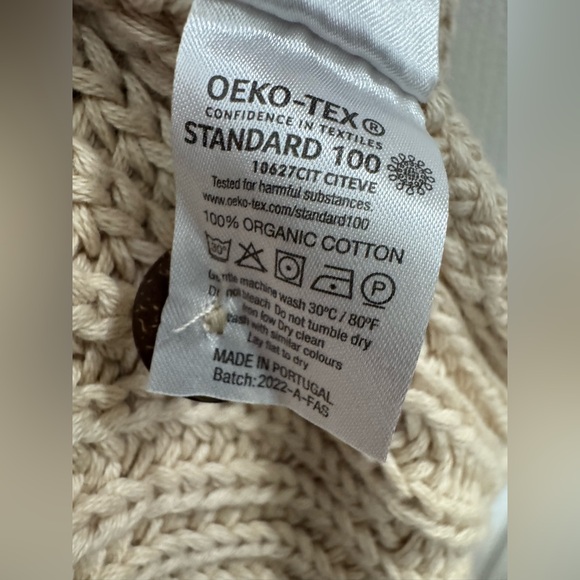 The Simple Folk Chunky Knit Cardigan Oatmeal Organic Cotton Size UK 12 US8 NWT - Picture 8 of 10
